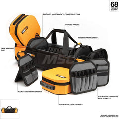 Tool Bag: 49 Pocket 31″ OAW, 11.5″ OAD, 10.5″ OAH, Plastic
