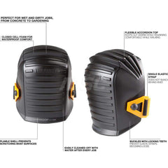 Size Universal, Hook & Loop, Hard Protective Cap, Knee Pad Foam Padding, black, Elastic Strap, Plastic Cover