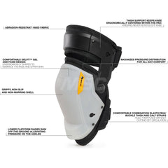 Size Universal, Hook & Loop, Hard Protective Cap, Knee Pad Gel Padding, Black, white, Elastic Strap, Plastic Cover