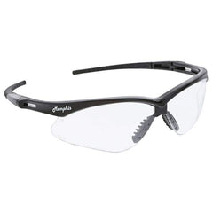 Safety Glass: Anti-Fog & Scratch-Resistant, Polycarbonate, Clear Lenses, Wraparound, UV Protection Black Frame, Single