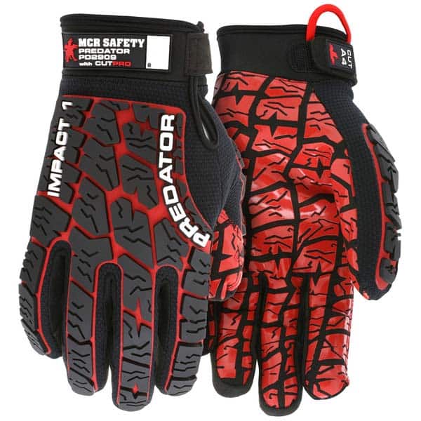 Cut & Puncture-Resistant Gloves: ANSI Cut 4, ANSI Puncture 2 Black & Red