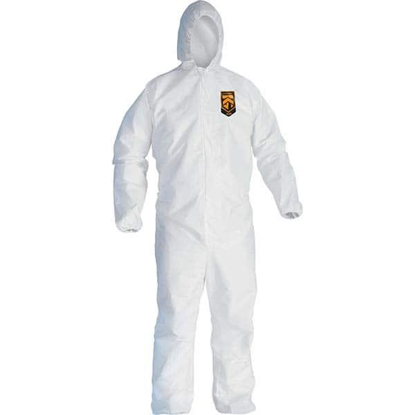 KleenGuard - Disposable & Chemical Resistant Coveralls; Garment Style: Coveralls ; Garment Type: General Purpose ; Material: Microporoous Film Laminate ; Size: Medium ; Color: White ; Material: Microporous - Exact Industrial Supply