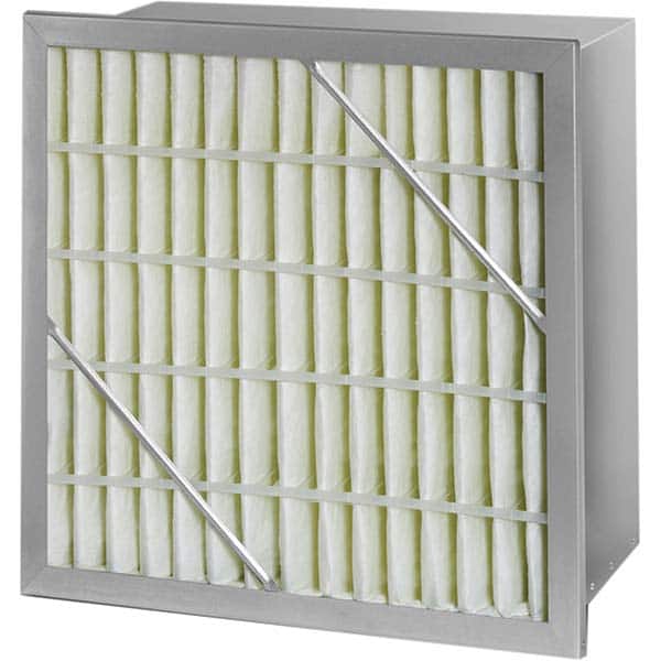 Pleated Air Filter: 24 x 12 x 6″, MERV 10, Rigid Cell Synthetic, Galvanized Steel Frame, 500 CFM