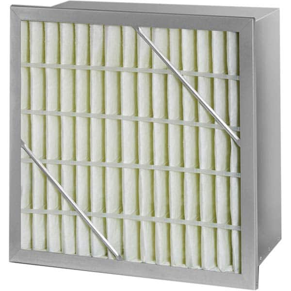 Pleated Air Filter: 20 x 20 x 12″, MERV 10, Rigid Cell Fiberglass, Galvanized Steel Frame, 500 CFM