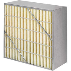 Pleated Air Filter: 24 x 24 x 12″, MERV 13, Rigid Cell Fiberglass, Galvanized Steel Frame, 500 CFM