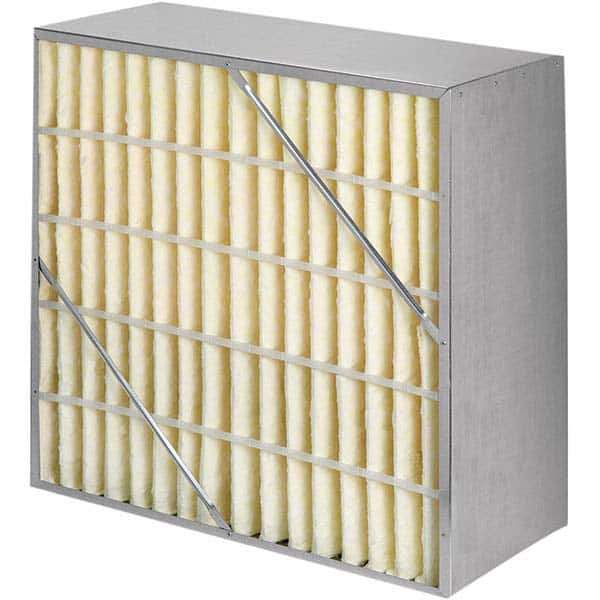 Pleated Air Filter: 24 x 12 x 12″, MERV 15, Rigid Cell Fiberglass, Galvanized Steel Frame, 500 CFM