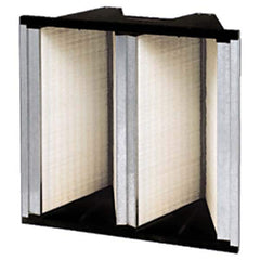 Pleated Air Filter: 20 x 24 x 12″, MERV 11, V-Bank Mini-Pleat Microfiberglass, Plastic Frame, 2,083 CFM