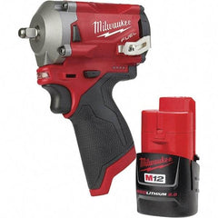 Milwaukee Tool - Cordless Impact Wrenches & Ratchets Voltage: 12.0 Drive Size (Inch): 3/8 - Exact Industrial Supply