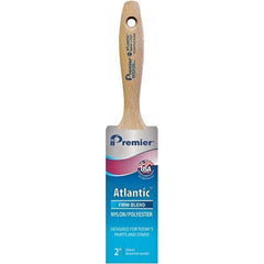 Premier Paint Roller - 2" Tapered Nylon/Polyester Varnish Brush - 2-11/16" Bristle Length, 5-1/4" Wood Beavertail Handle - Exact Industrial Supply