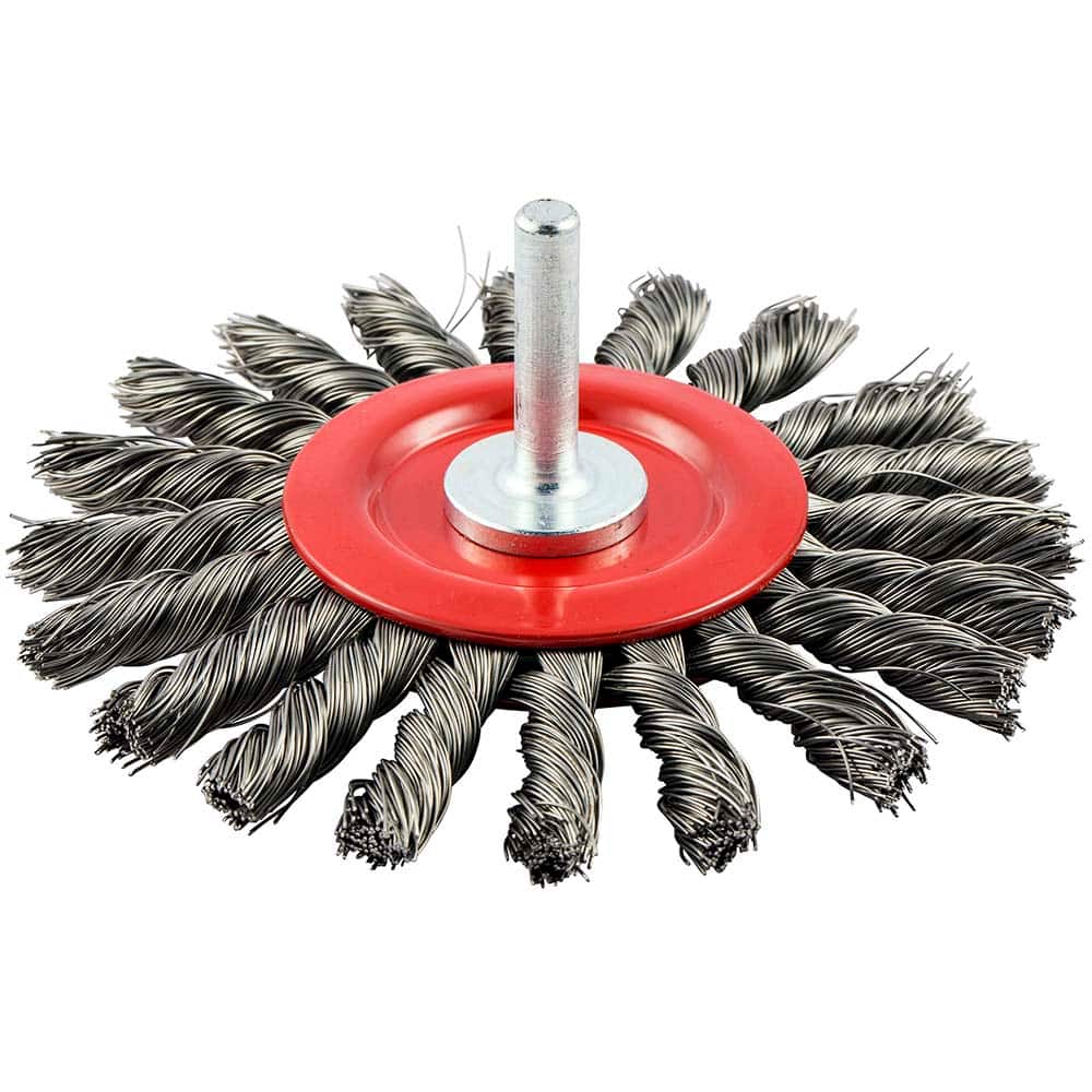 Norton - 4" OD, Standard Twist Knot Carbon Wheel Brush - Exact Industrial Supply