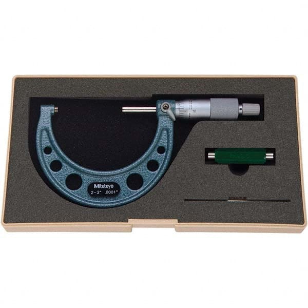 Mitutoyo - Mechanical Outside Micrometers Minimum Measurement (Decimal Inch): 2.0000 Maximum Measurement (Decimal Inch): 3.0000 - Exact Industrial Supply