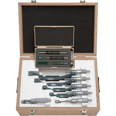 Mitutoyo - Mechanical Outside Micrometer Sets Minimum Measurement (Inch): 0 Maximum Measurement (Inch): 6.0000 - Exact Industrial Supply