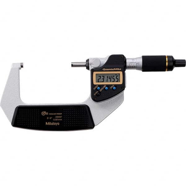 Mitutoyo - Electronic Outside Micrometers Type: Quantumike Minimum Measurement (Decimal Inch): 2.0000 - Exact Industrial Supply