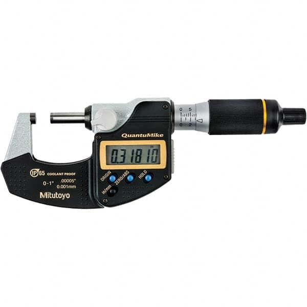 Mitutoyo - Electronic Outside Micrometers Type: Quantumike Minimum Measurement (Decimal Inch): 0.0000 - Exact Industrial Supply