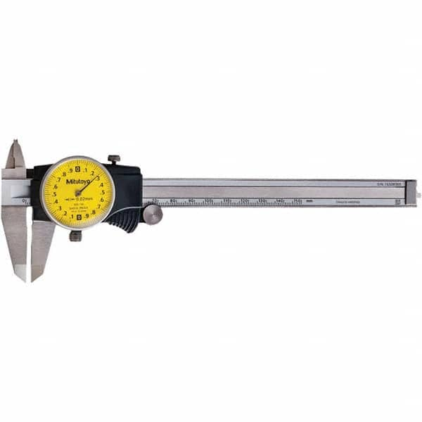 Mitutoyo - Dial Calipers Maximum Measurement (mm): 150 Dial Graduation (mm): 0.02 - Exact Industrial Supply