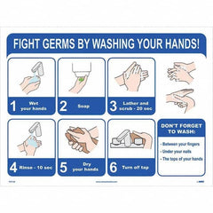 NMC - "Fight Germs By Washing Your Hands!", 24" Wide x 18" High, Paper Safety Sign - Exact Industrial Supply