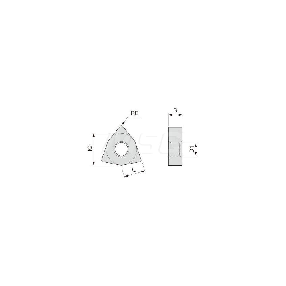 Turning Insert:  WNMG432 TH10,  Solid Carbide Uncoated Finish,  Neutral,  1/2″ Inscribed Circle,  0.0310″ Corner Radius,  80.0 &deg N/A Trigon,  Series  WNMG