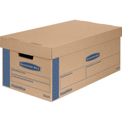 BANKERS BOX - Compartment Storage Boxes & Bins; Type: Moving/Storage Box ; Number of Compartments: 1.000 ; Overall Width: 12 ; Overall Depth: 24 (Inch); Overall Height (Inch): 10 ; Color: Kraft/Blue - Exact Industrial Supply