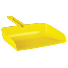 Handheld Dustpan: Polypropylene Body, 4″ Plastic Handle 13″ Wide, Yellow
