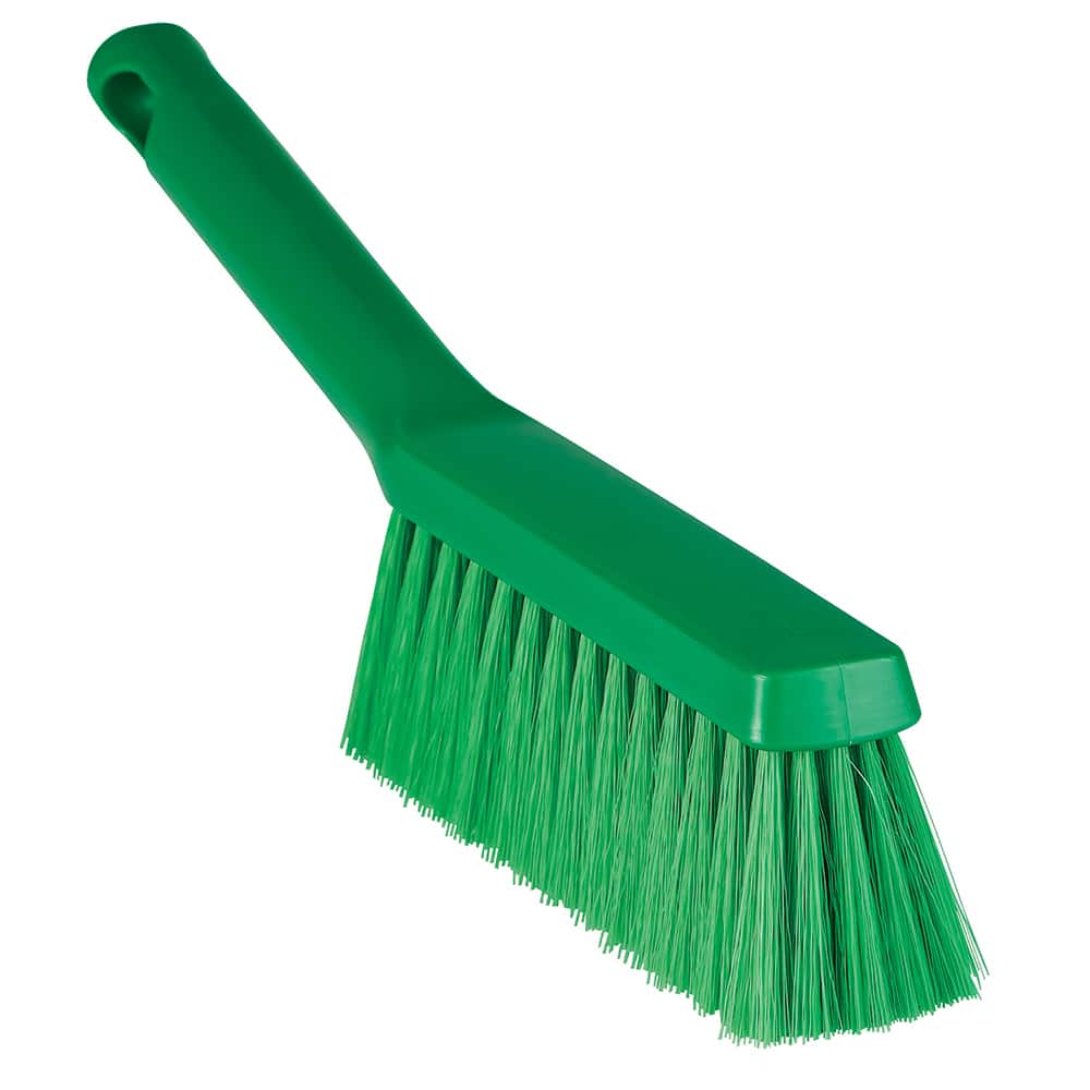 Counter & Dust Brushes; Type: Bench Brush; Bristle Material: Polypropylene; Head Length (Inch): 7.0; Bristle Firmness: Medium; FSIS Approved: No; Head Width (Inch): 2; 2.0000; Bristle Color: Green; Includes Dust Pan: No; Handle Material: Plastic; Handle L