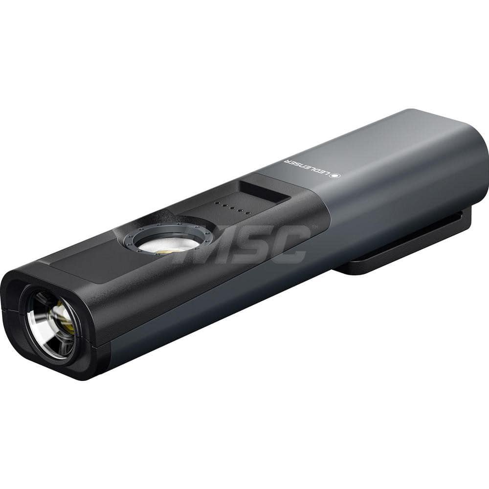 Aluminum Work Flashlight Flashlight 300 Lumens, White LED Bulb, Black Body, Includes USB Cable & USB Power Adapter