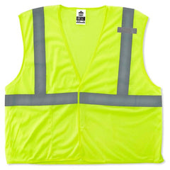 8210HL Econo Vest Lime L/ XL Hook & Loop Glowear - Exact Industrial Supply