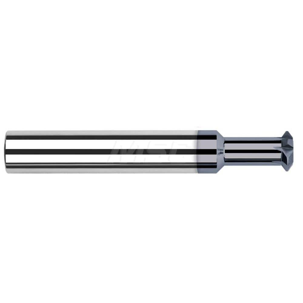 Double Angle Milling Cutter: 90 °, 1/4″ Cut Dia, 0.135″ Cut Width, 1/4″ Shank Dia, Solid Carbide 2″ OAL, AlTiN Coated, 4 Teeth