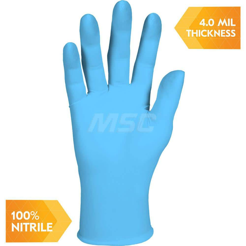 Disposable Gloves: Size X-Large, 3 mil, Nitrile Blue, 9-1/2″ Length, FDA Approved