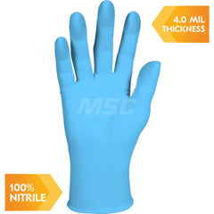 Disposable Gloves: Size Large, 4 mil, Nitrile Blue, 9-1/2″ Length, FDA Approved