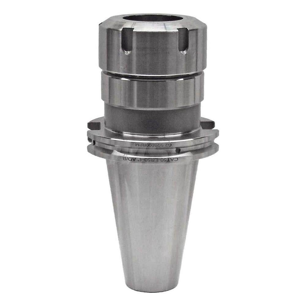 Collet Chuck: ER Collet, CAT Taper Shank 4″ Projection, 0.0001″ TIR, Balanced to 25,000 RPM, Through Coolant