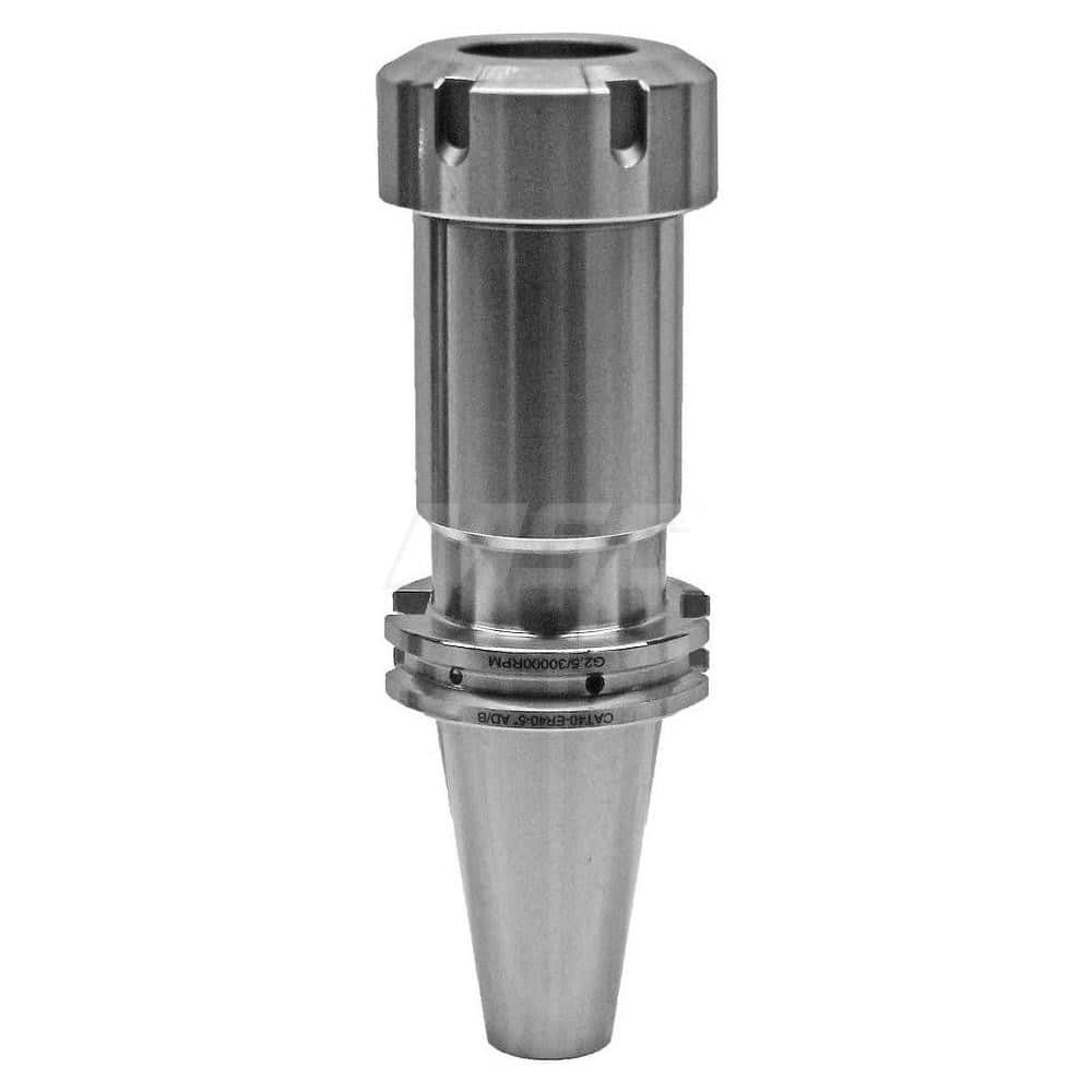 Collet Chuck: ER Collet, CAT Taper Shank 5″ Projection, 0.0001″ TIR, Balanced to 30,000 RPM, Through Coolant