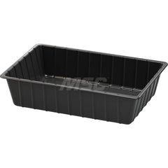 Polyethylene Tub Storage Tote: 8″ High, 24″ Wide, 36″ Long Black, Stacking