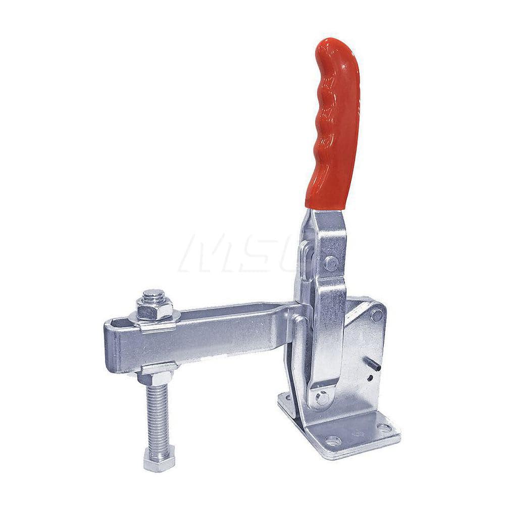 Manual Hold-Down Toggle Clamp: Vertical, 1,200 lb Capacity, U-Bar, Flanged Base 48 & 60 ° Handle Movement, 100 & 140 ° Bar Opening, Plastic