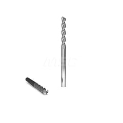 Square End Mill: 1/8'' Dia, 1/2'' LOC, 1/8'' Shank Dia, 2'' OAL, 2 Flutes, Solid Carbide Single End, Uncoated, Upcut Flute, 45 ° Helix, Centercutting, RH Cut, RH Flute, Series 2010