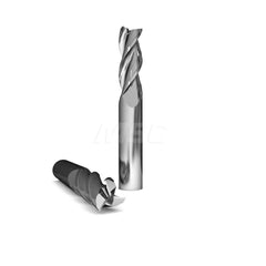 Square End Mill: 1/8'' Dia, 1/2'' LOC, 1/8'' Shank Dia, 1-1/2'' OAL, 3 Flutes, Solid Carbide Single End, ZrN Finish, Upcut Flute, 37 ° Helix, Centercutting, RH Cut, RH Flute, Series 1025 & Alumigator