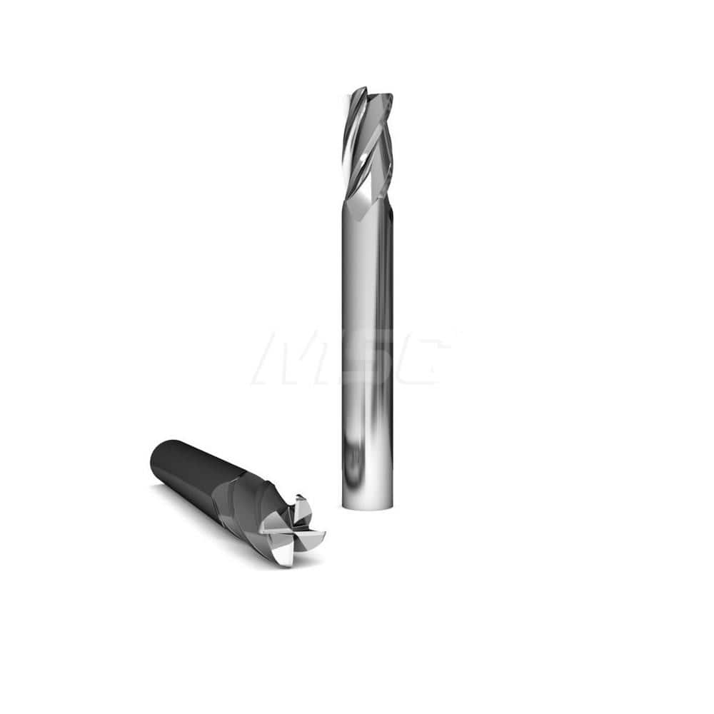 Square End Mill: 1/16'' Dia, 1/8'' LOC, 1/8'' Shank Dia, 1-1/2'' OAL, 4 Flutes, Solid Carbide Single End, Uncoated, Upcut Flute, 30 ° Helix, Centercutting, RH Cut, RH Flute, Series 230