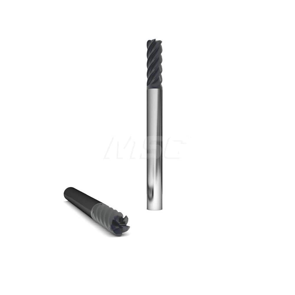 Square End Mill: 5/32'' Dia, 5/16'' LOC, 3/16'' Shank Dia, 2'' OAL, 5 Flutes, Solid Carbide Single End, Uncoated, Upcut Flute, 45 ° Helix, Centercutting, RH Cut, RH Flute, Series 220