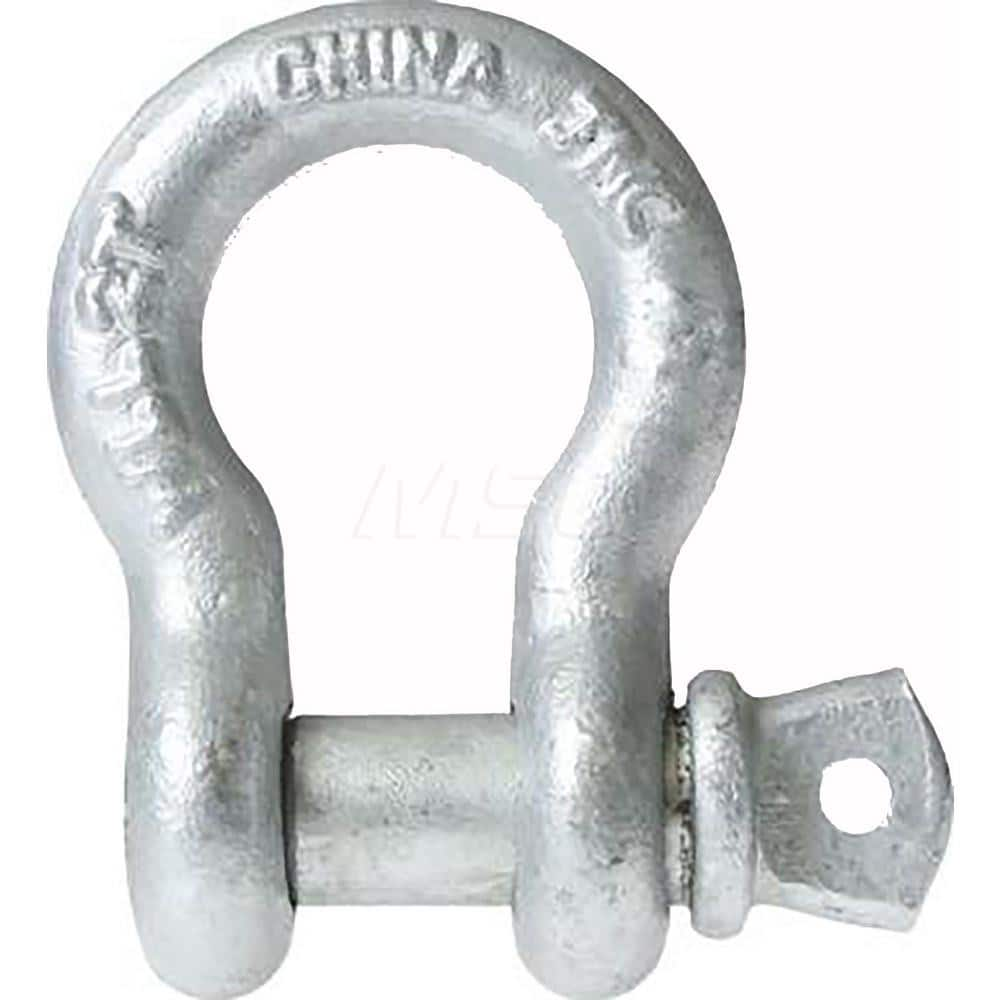 Shackle: Screw Pin Galvanized Steel, 1/4″ Pin Dia