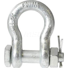 Shackle: Bolt Nut & Cotter Pin Galvanized Steel, 3-3/4″ Pin Dia