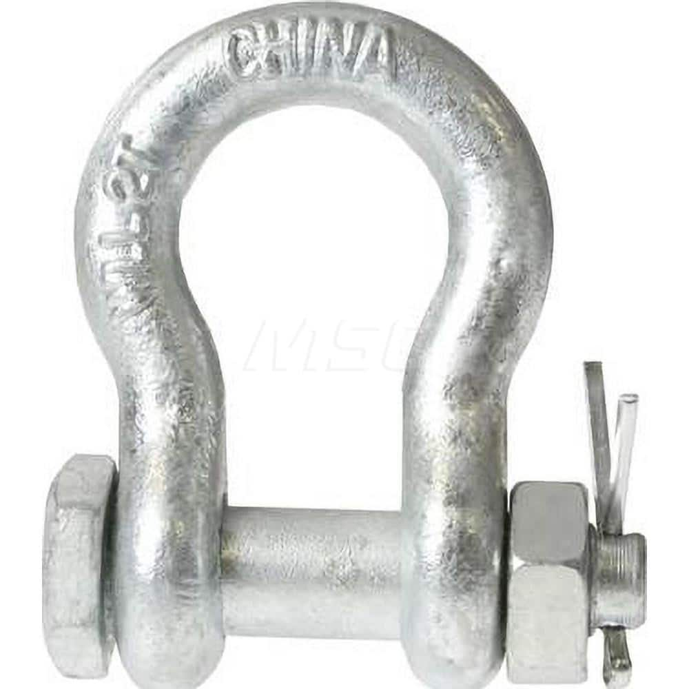 Shackle: Bolt Nut & Cotter Pin Galvanized Steel, 1-1/4″ Pin Dia