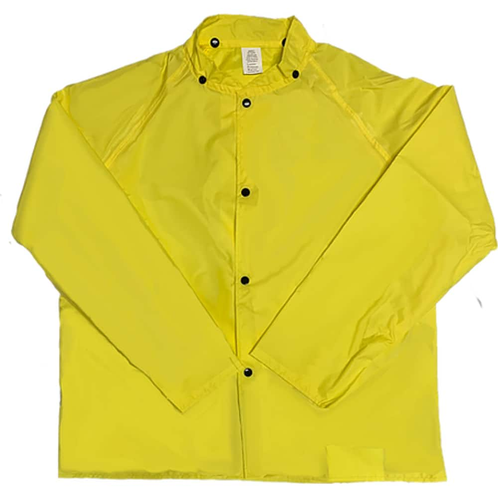 Louisiana Professional Wear - Rain & Chemical Wear; Garment Style: Rain Jacket ; Garment Type: Flame Resistant; Waterproof; Rain ; Material: Polyurethane/Nylon ; Size: Large ; Color: Lemon Yellow ; Certification Type: ASTM D6413 - Exact Industrial Supply