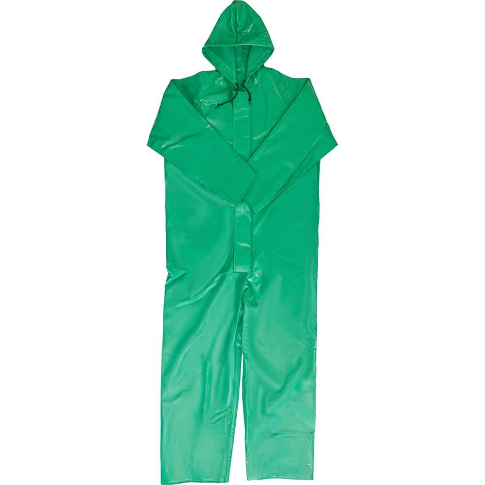 Louisiana Professional Wear - Rain & Chemical Wear; Garment Style: Coverall ; Garment Type: Chemical Resistant; Flame Resistant; Waterproof; Rain ; Material: PVC/Polyester/Polyurethane ; Size: Medium ; Color: Kelly Green ; Certification Type: ASTM D6413; - Exact Industrial Supply