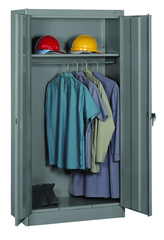 36"W x 18"D x 72"H Knocked-Down Wardrobe Storage Cabinet W/Coat Road and 1 Shelf - Exact Industrial Supply
