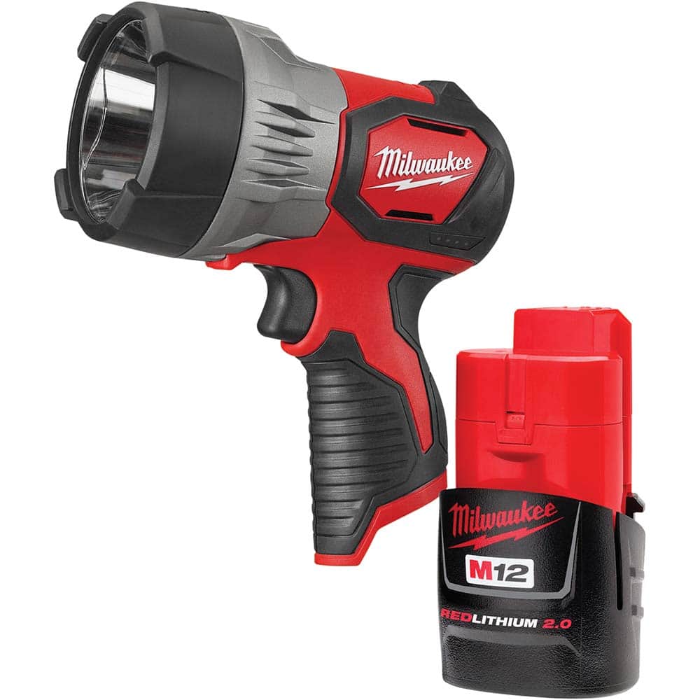 Milwaukee Tool - Cordless Work Lights; Voltage: 12 ; Run Time: 4 Hrs. ; Lumens: 800 ; Special Item Information: Batteries and charger are not included and sold seperately. ; Includes: M12 12V 2A Red Li-Ion Compact Battery ; PSC Code: 6210 - Exact Industrial Supply