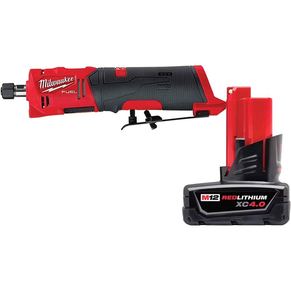 Milwaukee Tool - 1/4" Collet, 20,000 RPM, Straight, Electric Die Grinder - Exact Industrial Supply