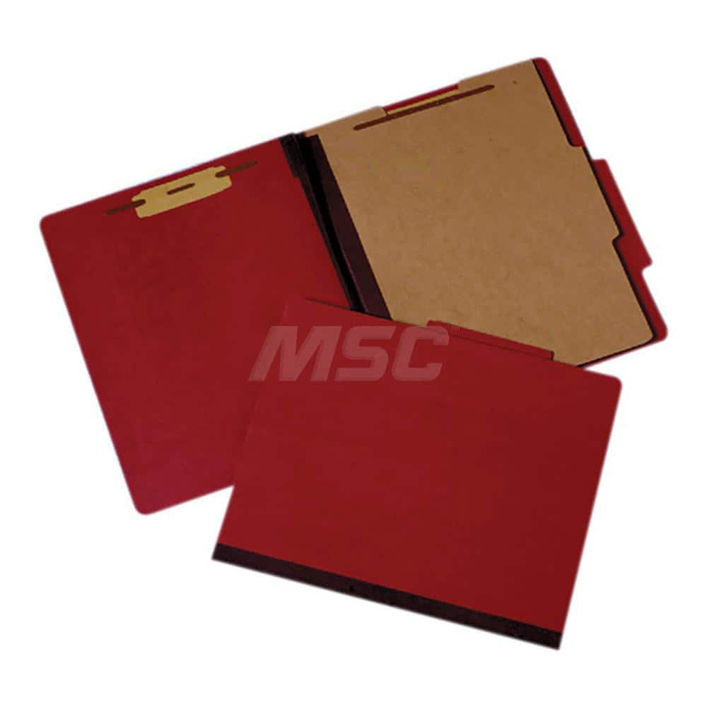 Ability One - File Folders, Expansion Folders & Hanging Files; Folder/File Type: Classification Folders with End Tab Fastener ; Color: Red ; File Size: Letter ; Size: 8 1/2 x 11 ; Paper Stock Point Number: 11 - Exact Industrial Supply