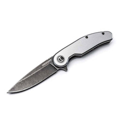 Pocket & Folding Knives; Knife Type: Drop Point; Edge Type: Straight; Handle Material: Metal; Overall Length (Inch): 8-1/2; Blade Length (Inch): 3-1/4; Handle Color: Silver; Features: Action Flipper Tab; Heavy-Duty Ball Bearing System; Liner Lock Mechanis