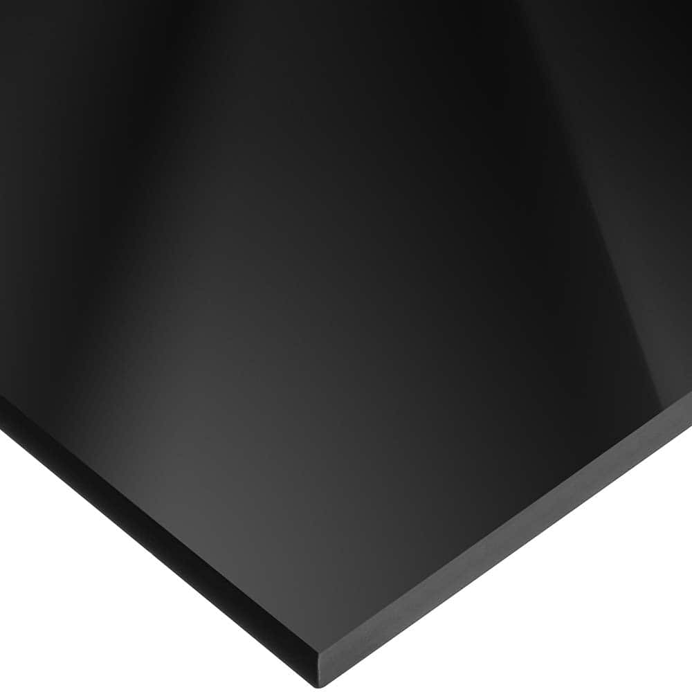 USA Sealing - Plastic Sheets; Material: Cast Acrylic ; Thickness (Inch): 3/16 ; Length (Feet): 4 ; Tensile Strength (psi): 10000 ; Color: Black ; Material Grade: Standard - Exact Industrial Supply