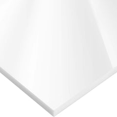 Plastic Sheet: Cast Acrylic, 1/8″ Thick, White, 10,000 psi Tensile Strength Rockwell M-95