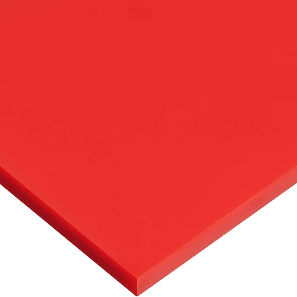 USA Sealing - Plastic Sheets; Material: Cast Acrylic ; Thickness (Inch): 1/8 ; Length (Feet): 4 ; Tensile Strength (psi): 10000 ; Color: Red ; Material Grade: Standard - Exact Industrial Supply